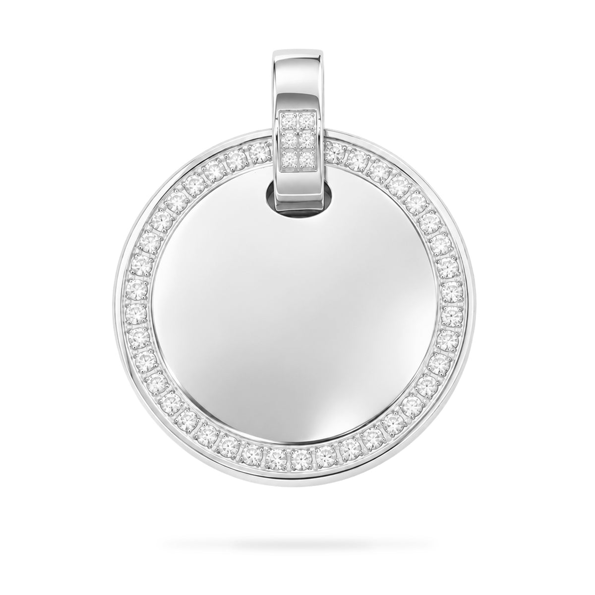 Dije personalizable redondo con zirconitas