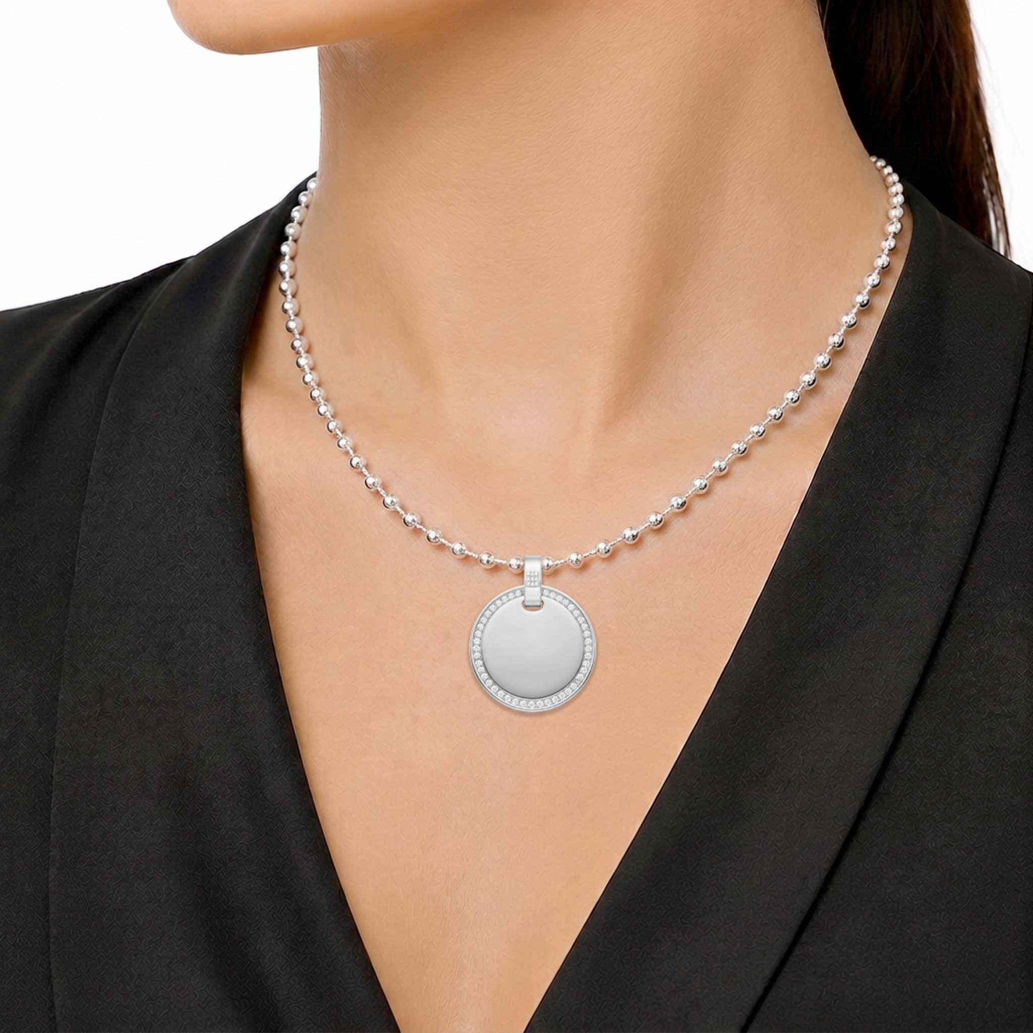 Dije personalizable redondo con zirconitas