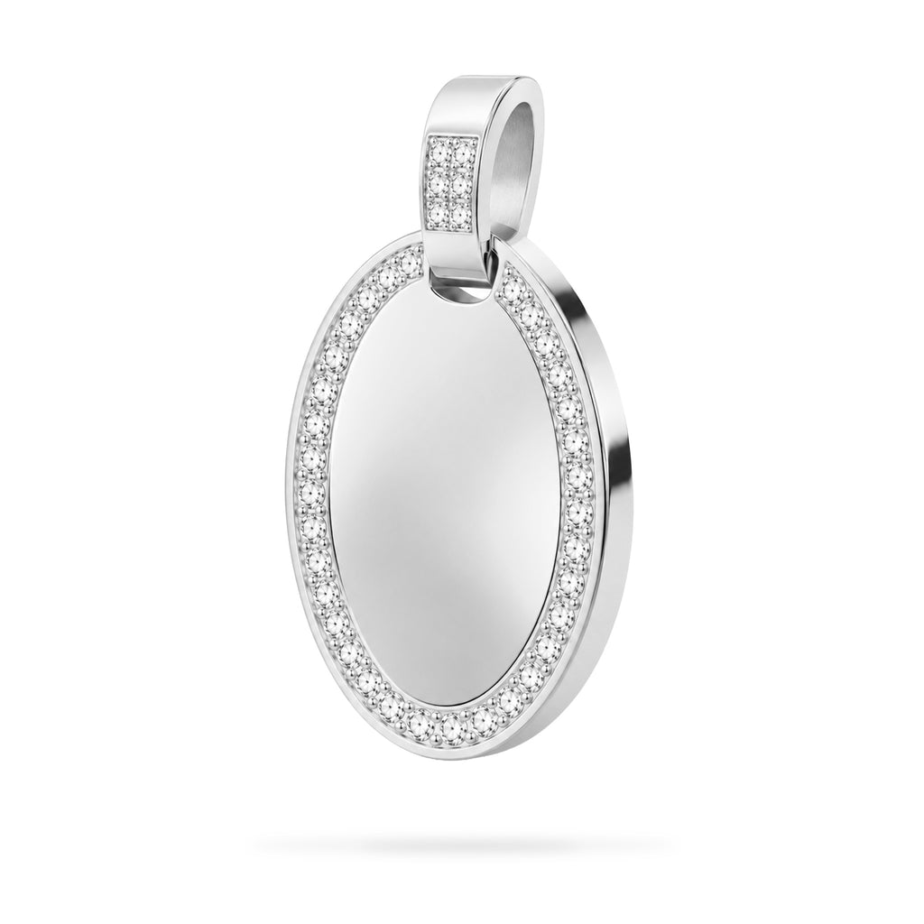 Dije personalizable ovalado con zirconitas