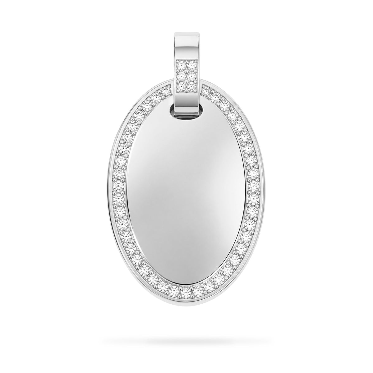 Dije personalizable ovalado con zirconitas