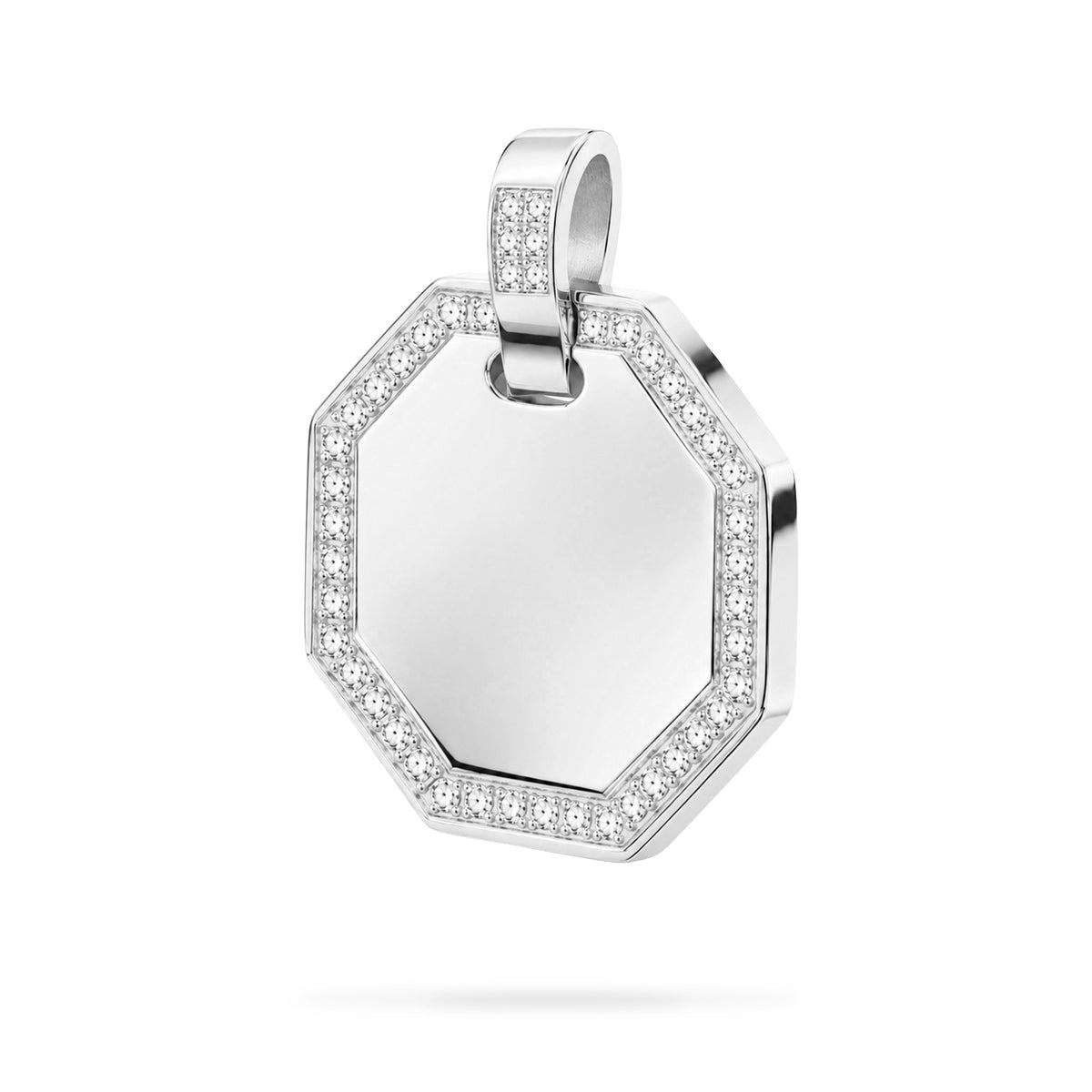Dije personalizable octagonal con zirconitas