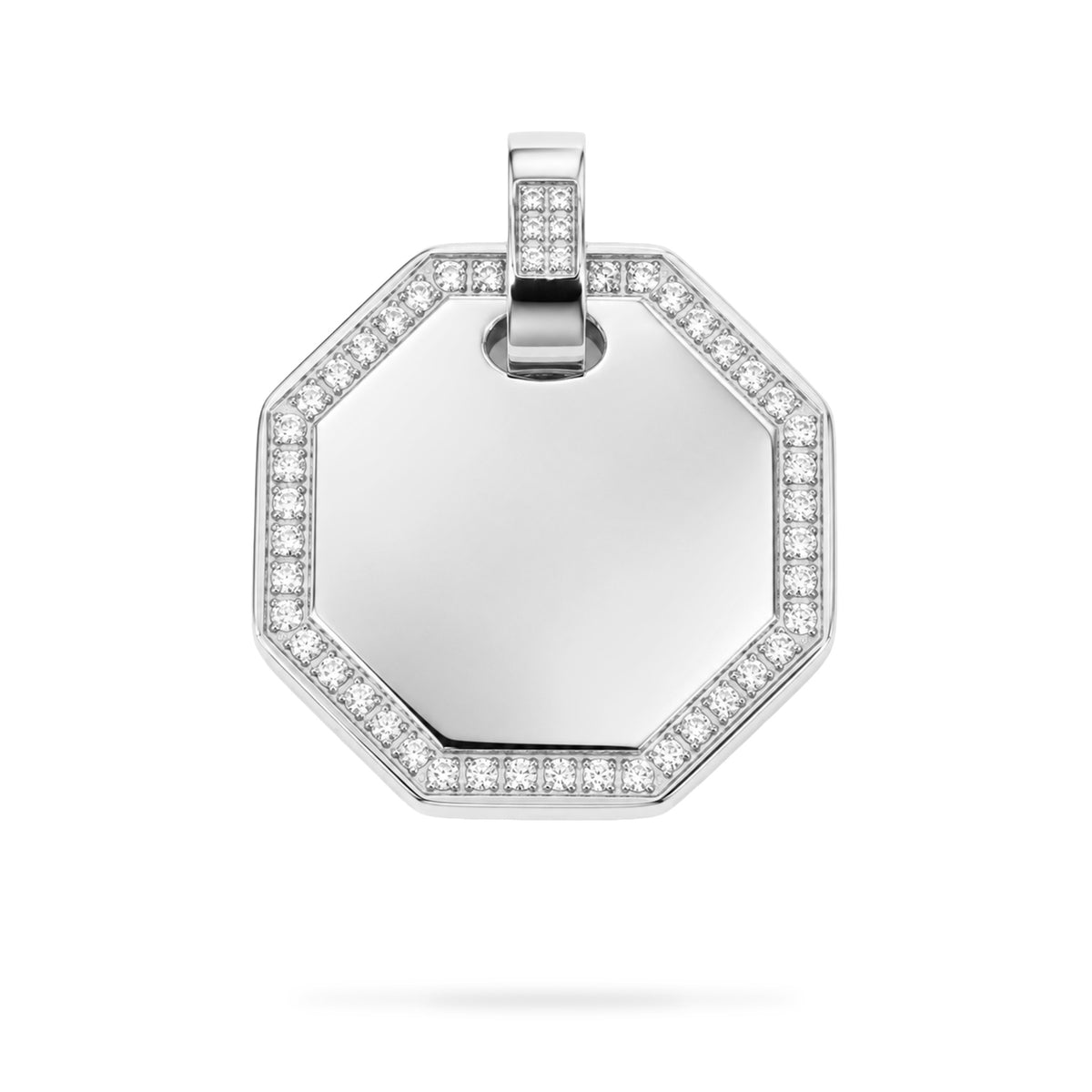 Dije personalizable octagonal con zirconitas