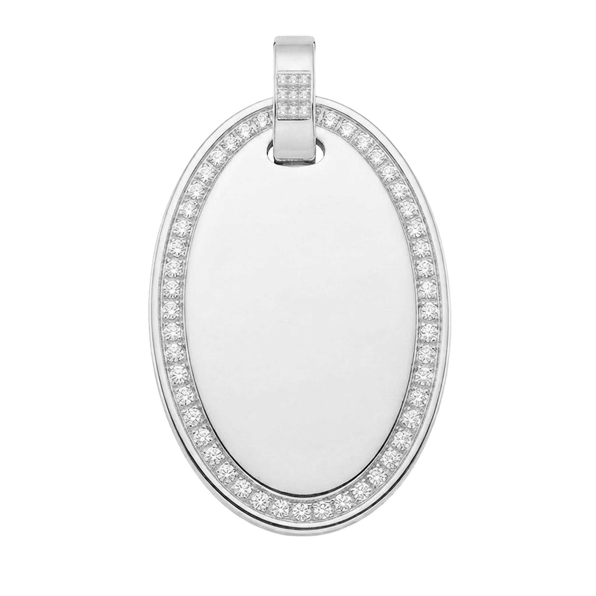 Dije personalizable ovalado con zirconitas