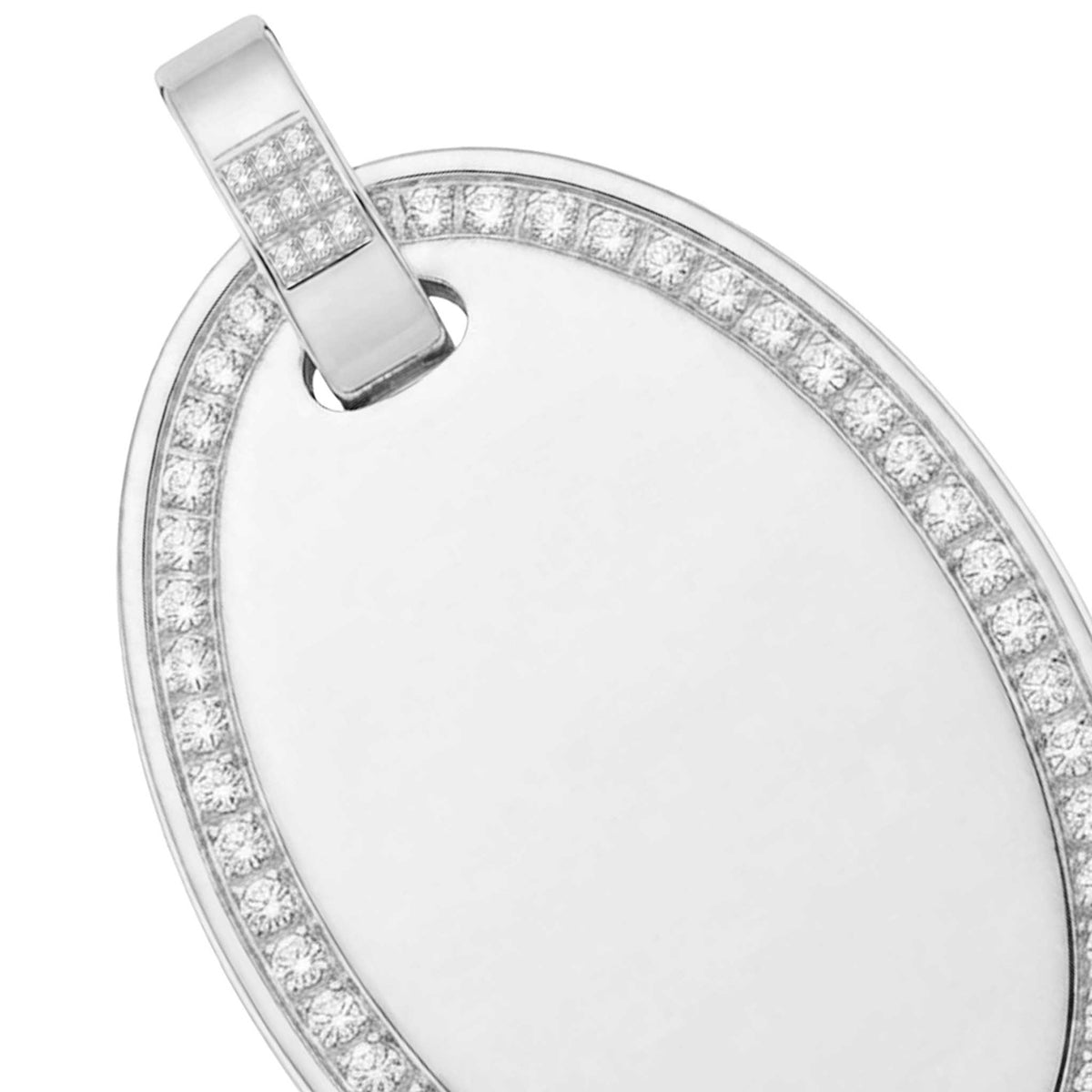 Dije personalizable ovalado con zirconitas