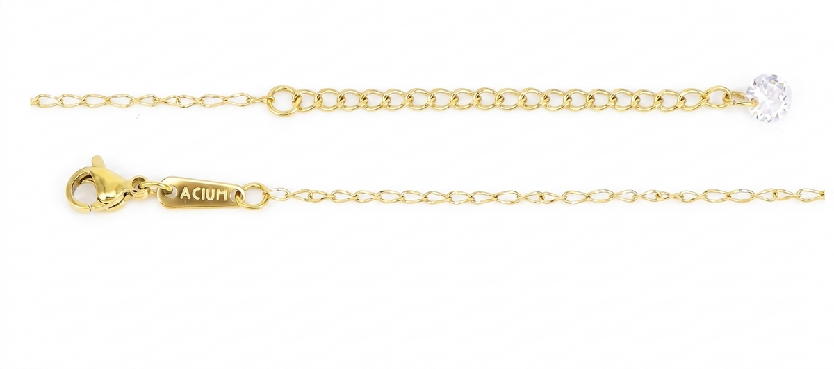 Cadena Classic Eslabón francés dorado con zirconias Revestimiento en oro pulido