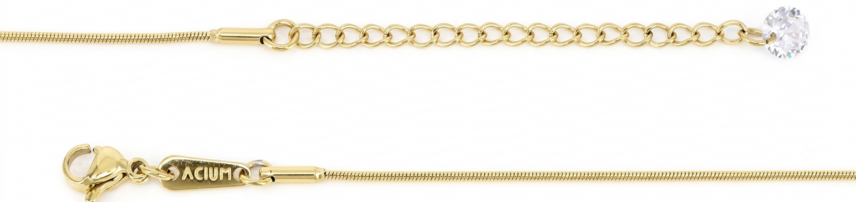 Cadena Classic Cola ratón con zirconias Revestimiento en oro pulido