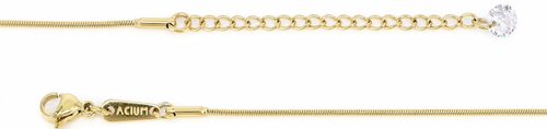 Cadena Classic Cola ratón con zirconias Revestimiento en oro pulido