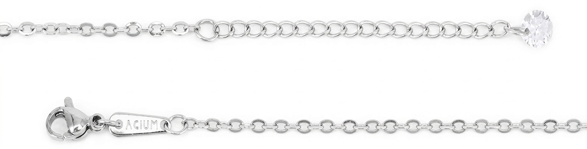 Cadena Classic De clip con zirconia Acero pulido