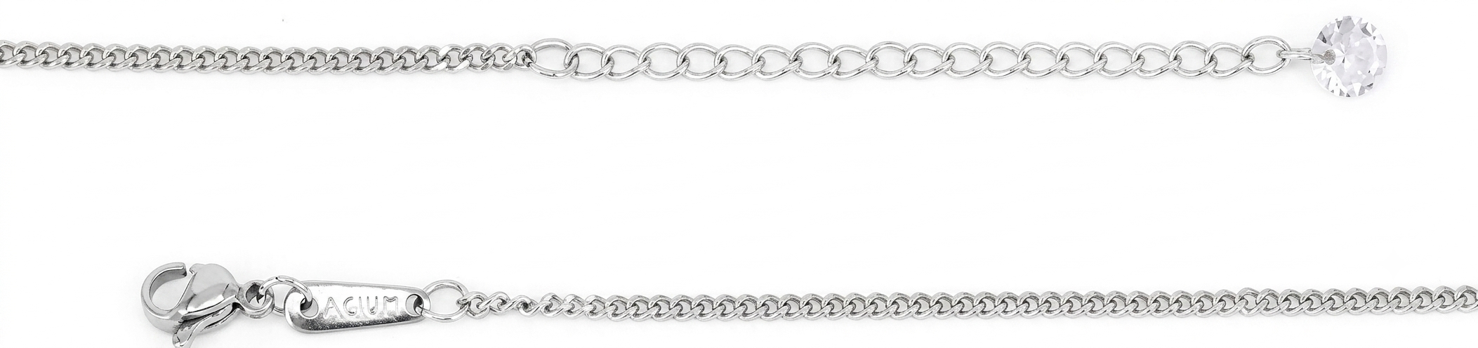Cadena Classic Portuguesa con zirconias Acero pulido