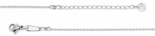 Cadena Classic Bolitas con zirconias Acero pulido