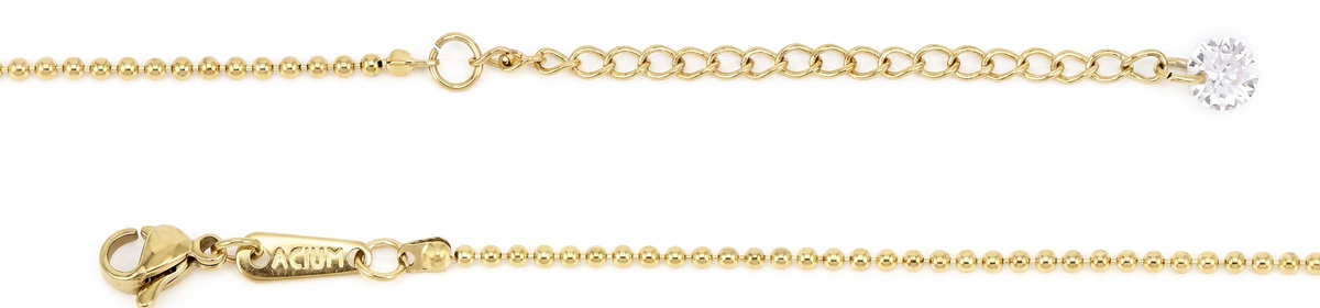 Cadena Classic Barbada alterna con zirconia Revestimiento en oro pulido