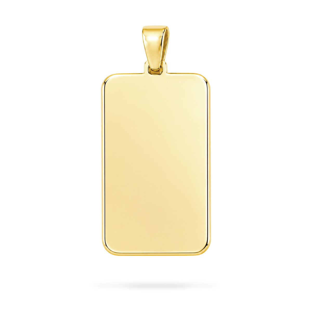 Dije rectangular personalizable revestido en oro