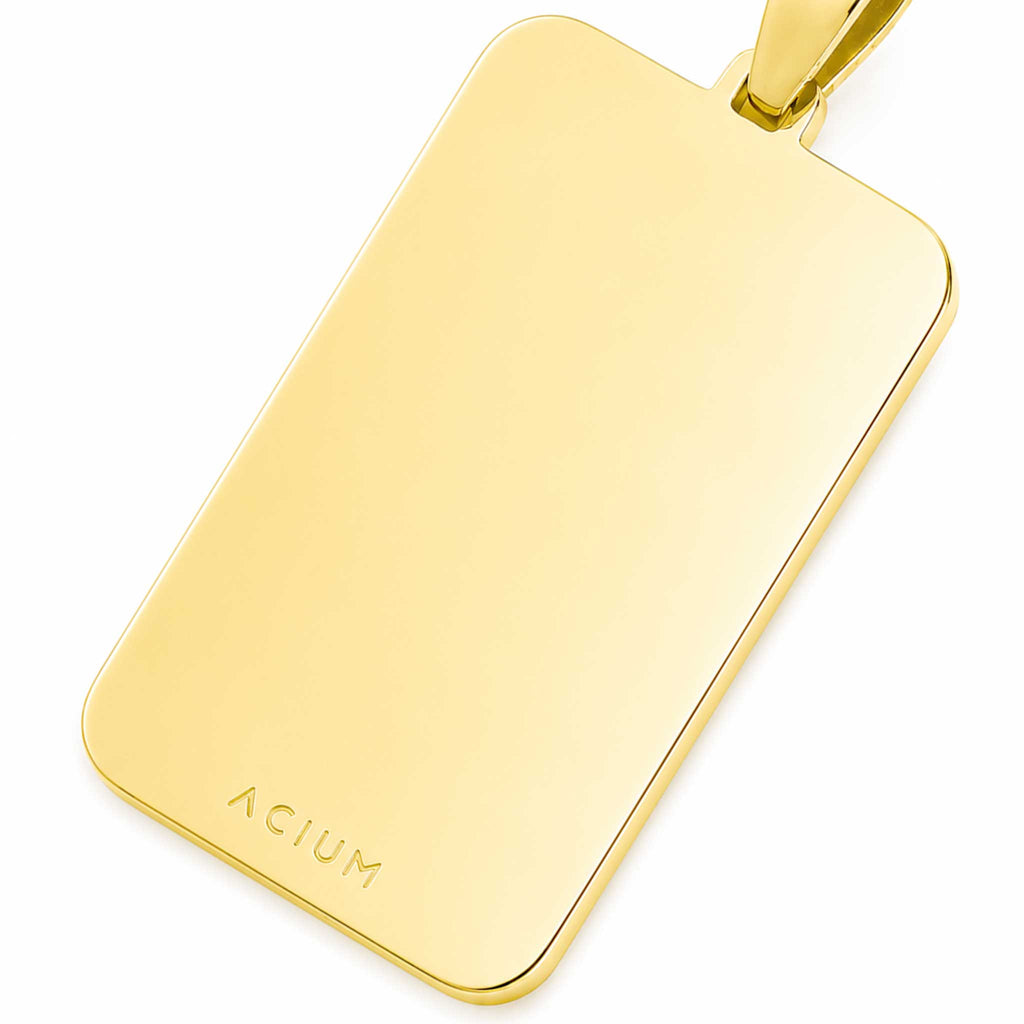 Dije rectangular personalizable revestido en oro