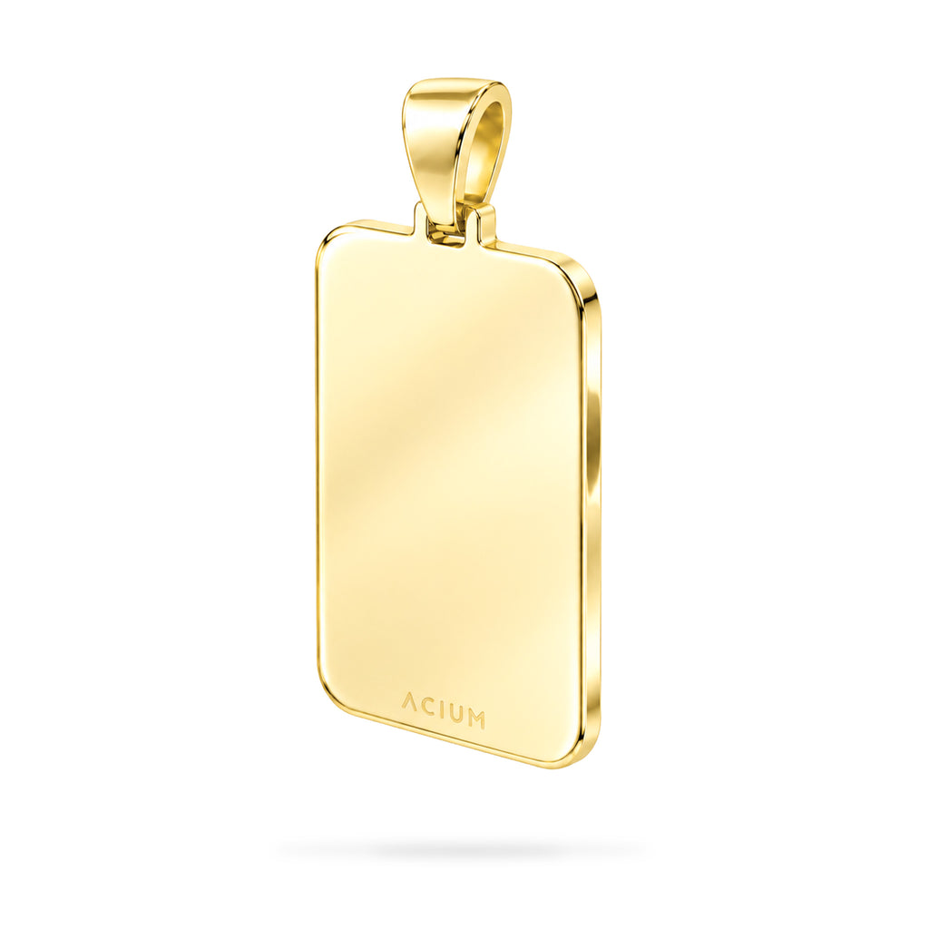 Dije rectangular personalizable revestido en oro