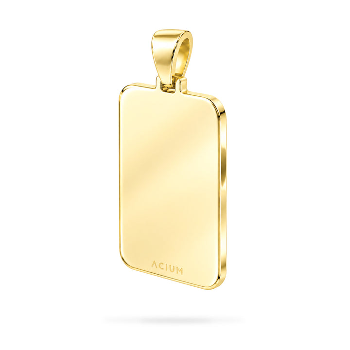 Dije rectangular personalizable revestido en oro