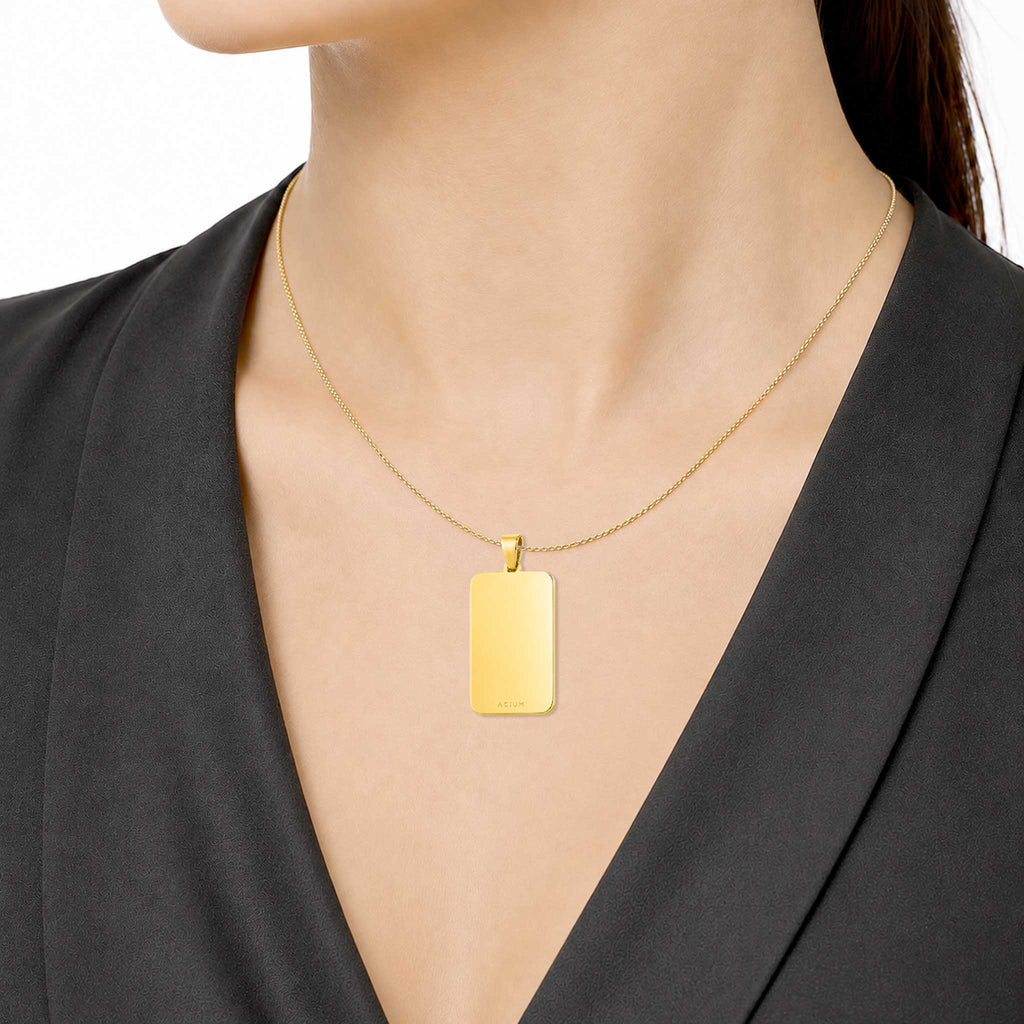 Dije rectangular personalizable revestido en oro