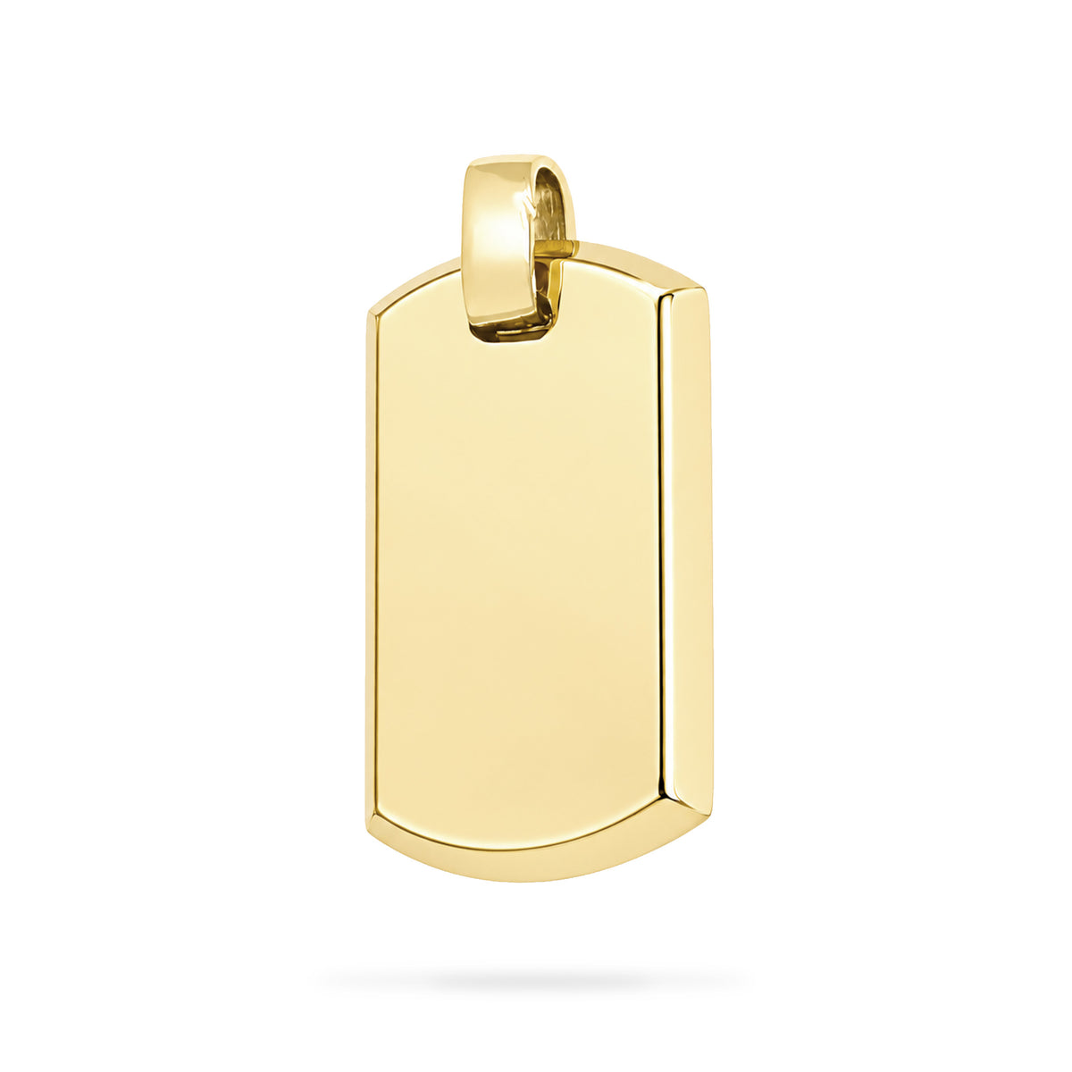 Dije rectangular arredondeado personalizable revestido en oro