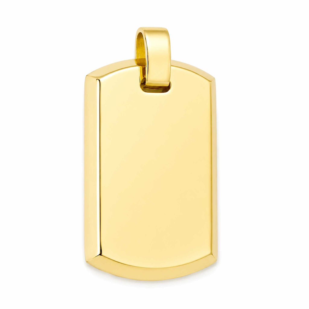 Dije rectangular arredondeado personalizable revestido en oro