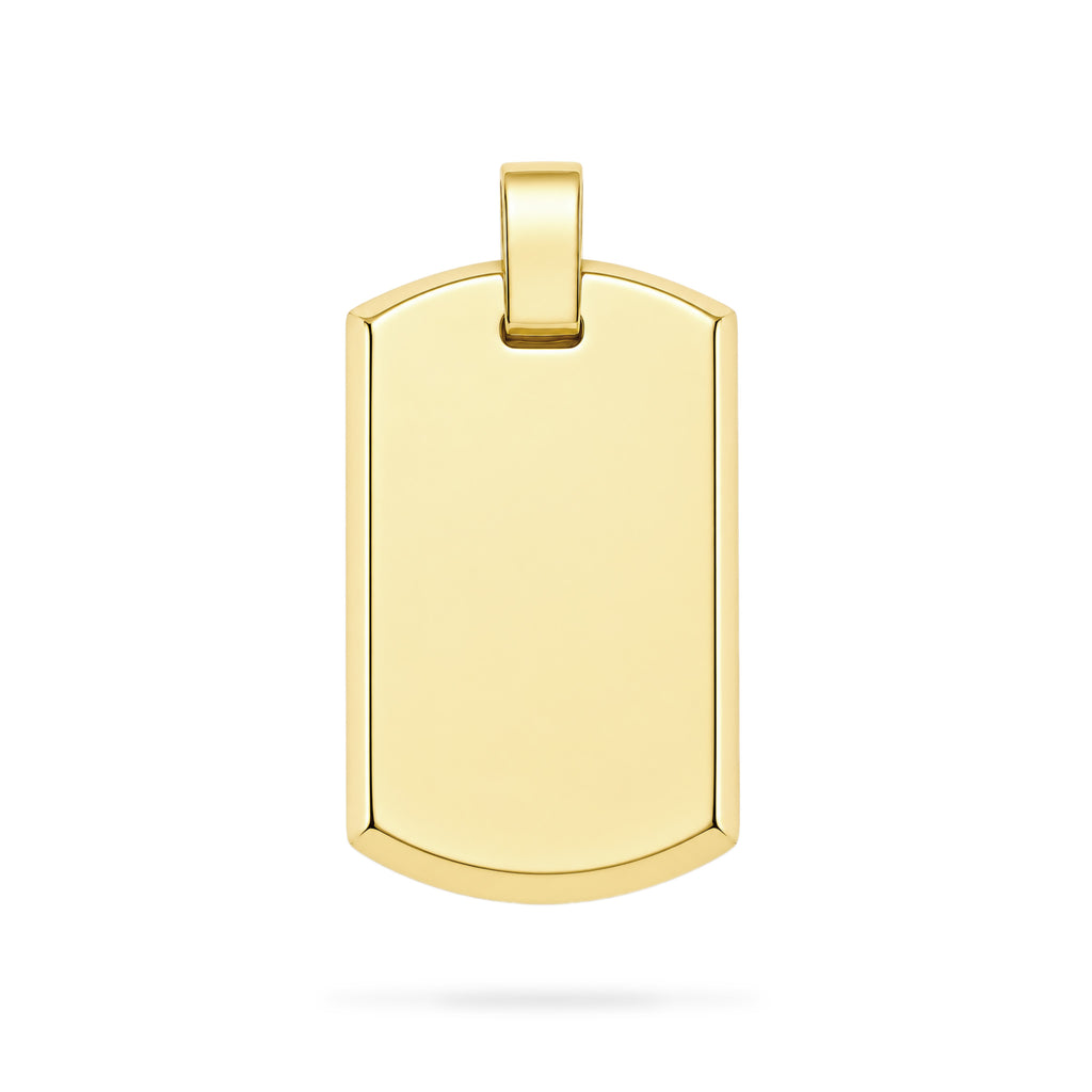 Dije rectangular arredondeado personalizable revestido en oro