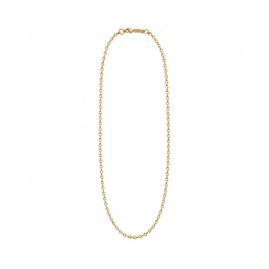Cadena tejido portugues, revestimiento en oro - 70 cm