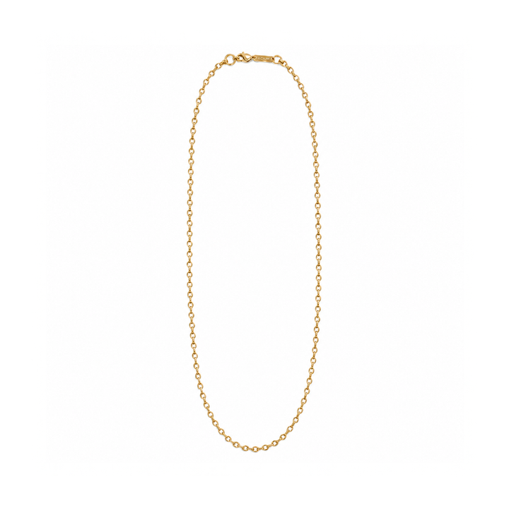 Cadena tejido portugues, revestimiento en oro - 70 cm