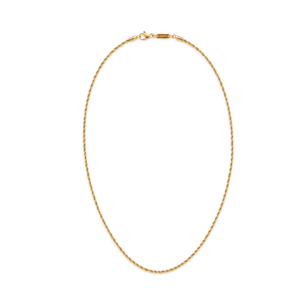 Cadena tejido cordón francés, revestimiento en oro - 50 cm