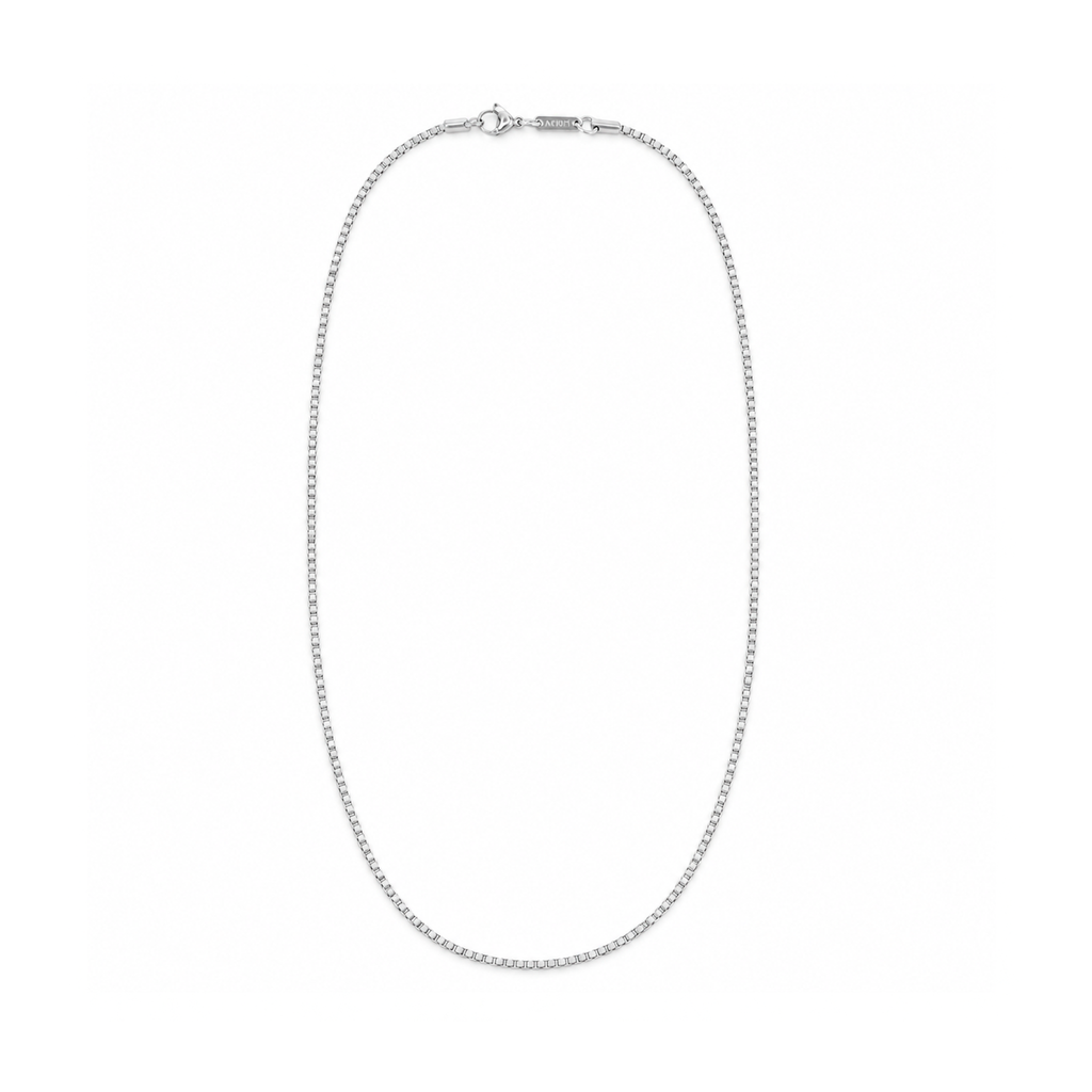 Cadena tejido veneciana, en acero pulido - 70 cm