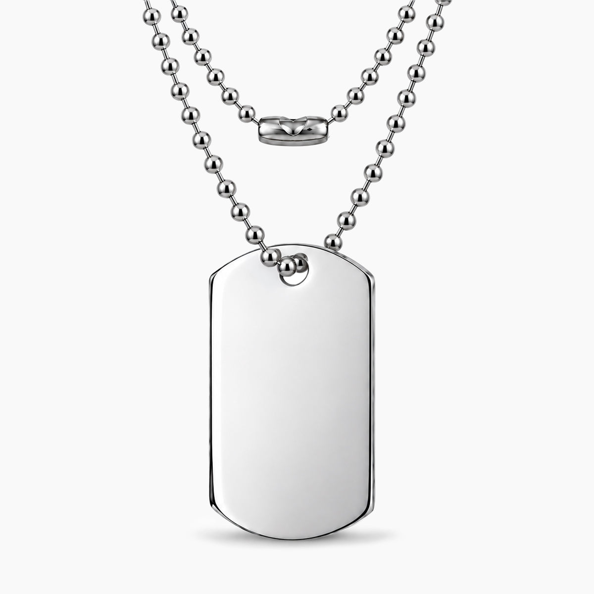 Collar personalizable con placa militar, en acero pulido