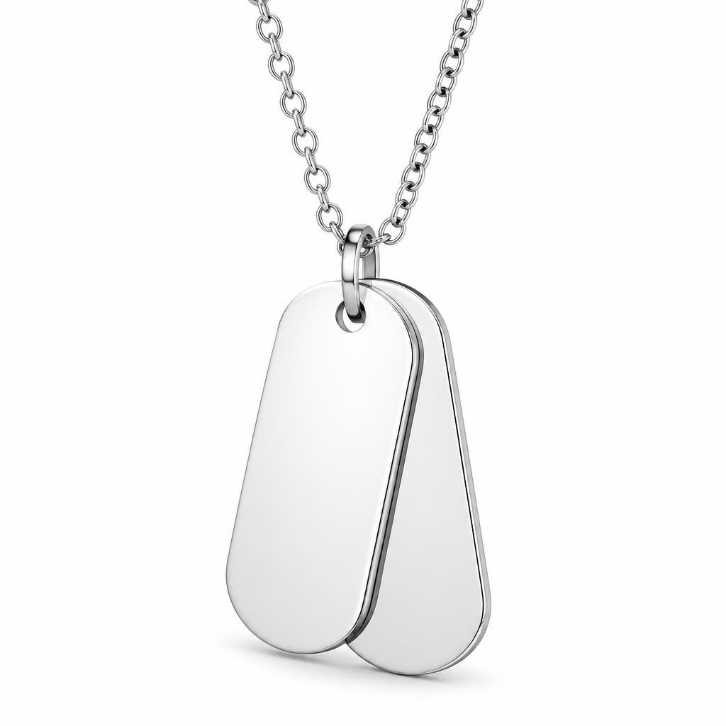 Collar personalizable con doble placa