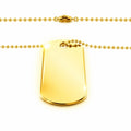 Collar personalizable con placa militar revestido oro
