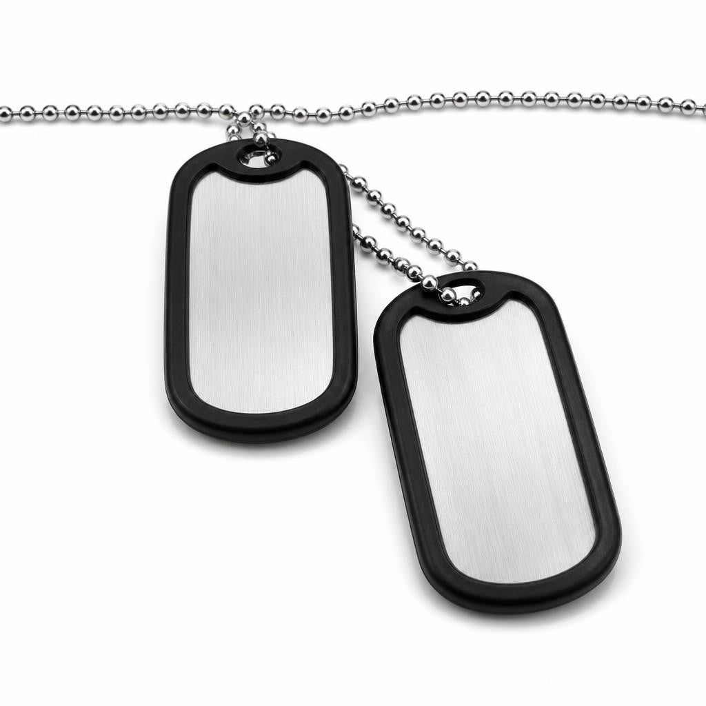 Collar personalizable con doble placa acabado mate