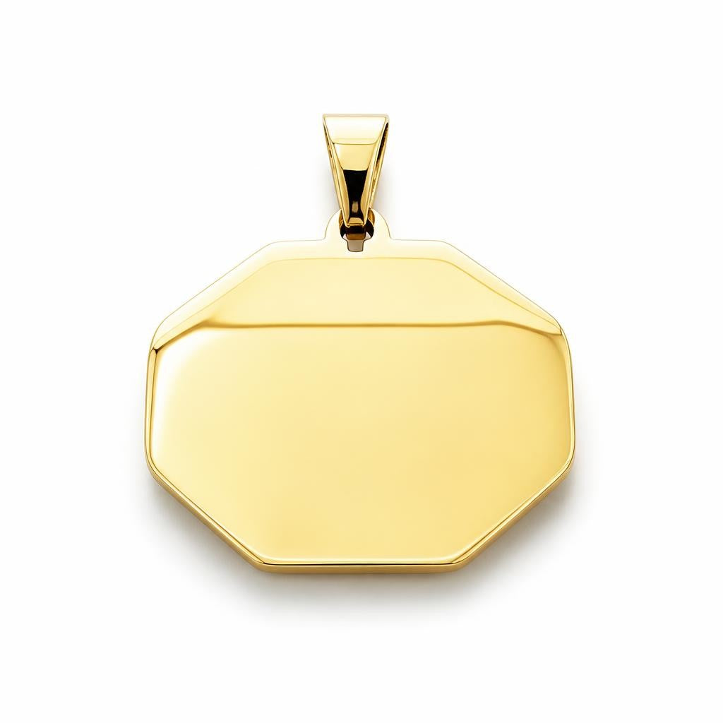 Dije personalizable octagonal revestido en oro